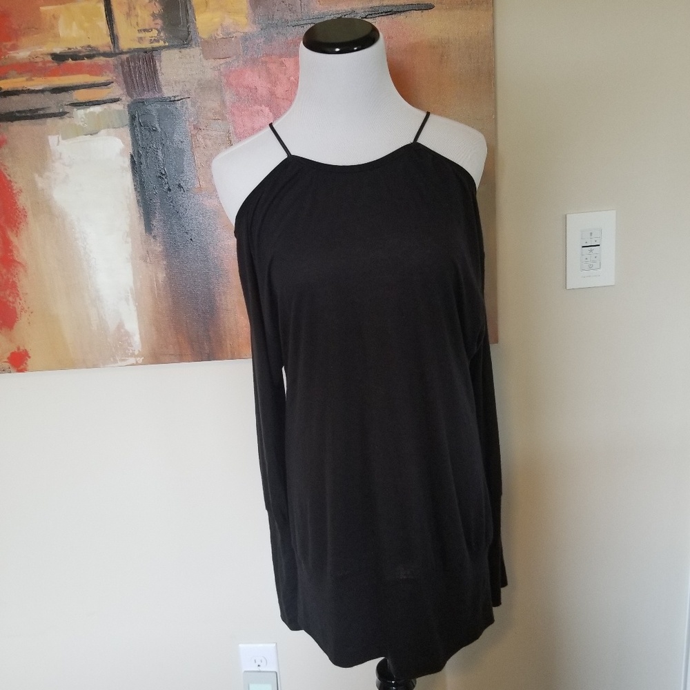 Free people cold shoulder open back tunic small